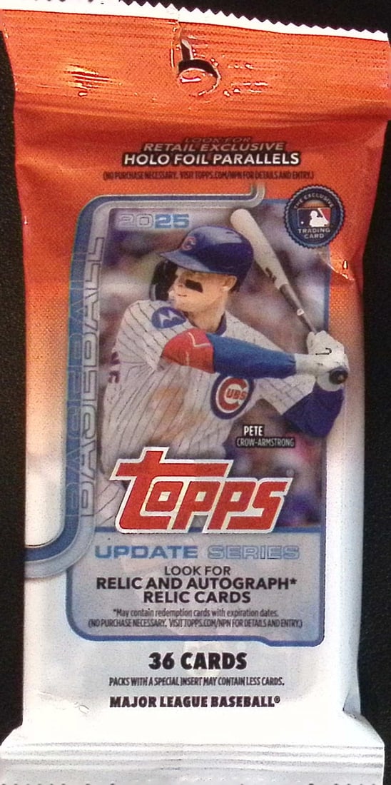 2025 Topps Update Series Baseball Cards HANGER FAT PACK Sports Cards Rookie Cards James Wood (1 of 1)