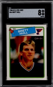 Brett Hull Rookie Card 1988-89 O-Pee-Chee #66 SGC 8 St. Louis Blues