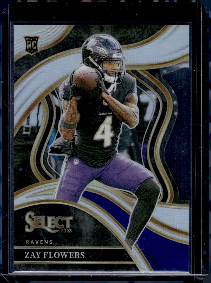 Zay Flowers Rookie Card Silver Prizm Die Cut 2023 Select #201 Baltimore Ravens (1 of 2)