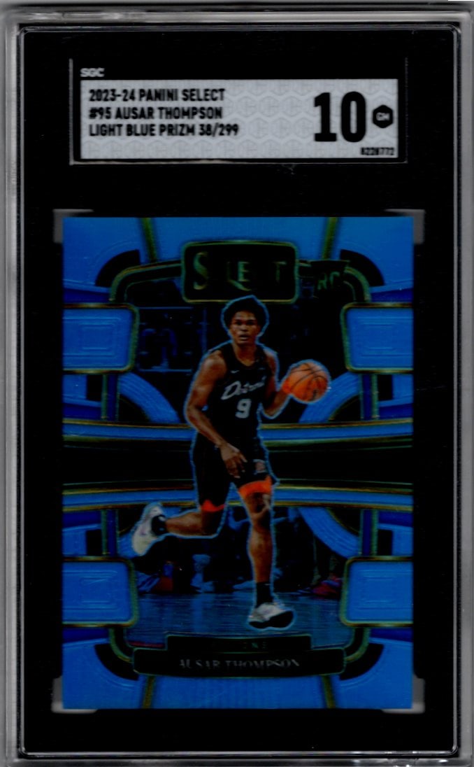 Ausar Thompson Rookie Card Light Blue Prizm /299 2023-24 Select #95 SGC 10 (1 of 2)