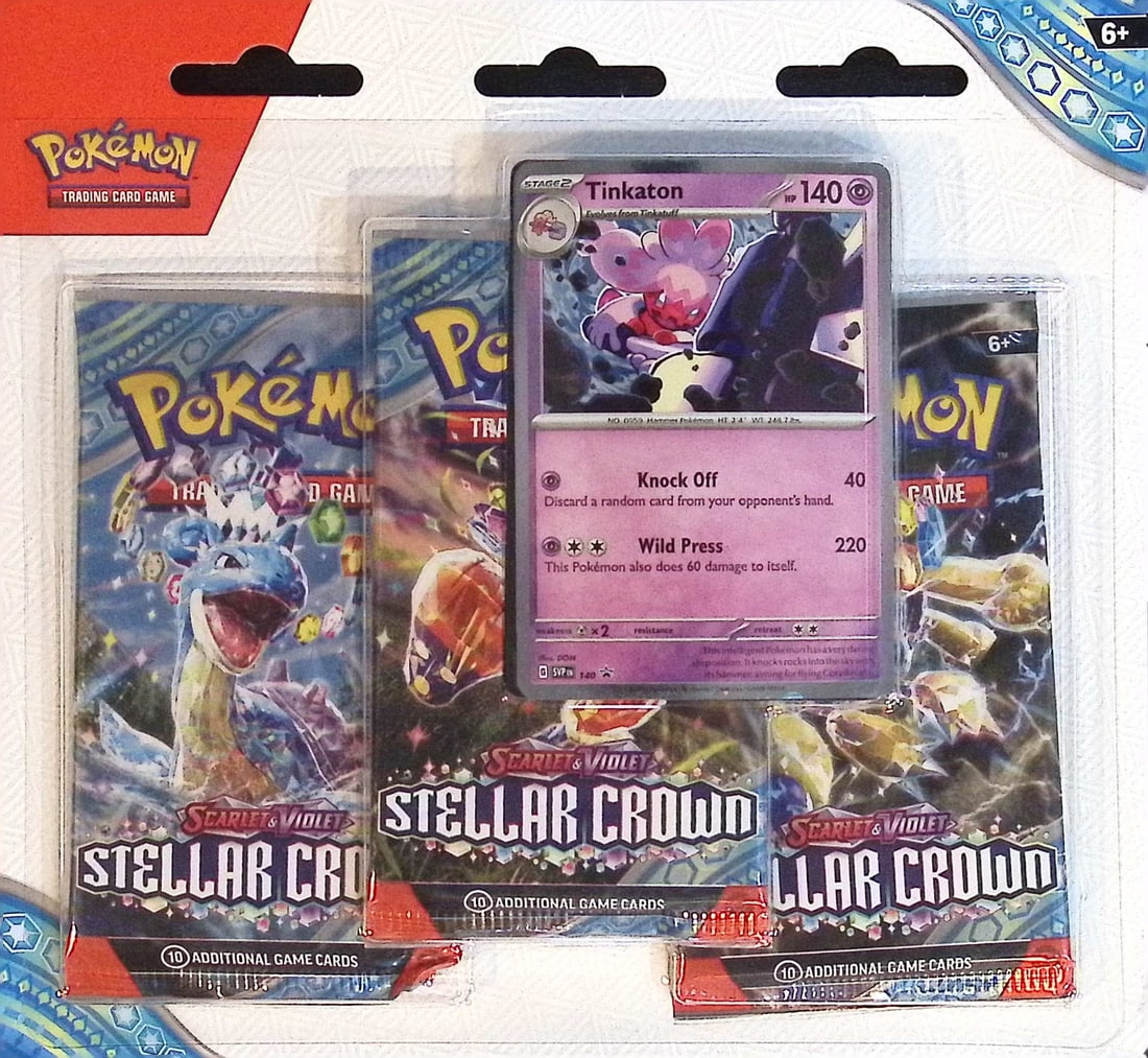 2024 Pokemon Scarlet & Violet Stellar Crown 3 Pack 30 Card Booster Hanger Blister Charizard (1 of 2)