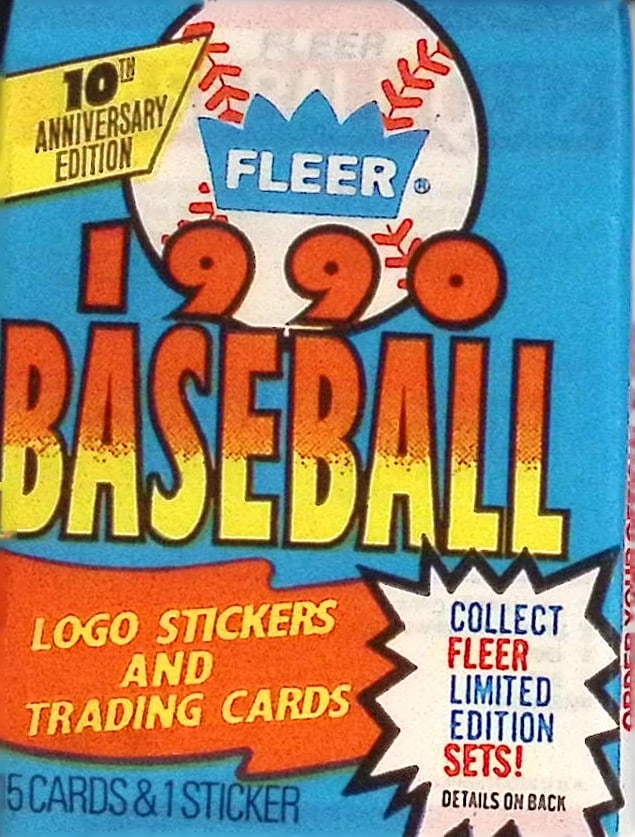 1990 Fleer Baseball Series 1 Retail Box Wax Pack Sports Cards MLB Trading Cards Rookie Cards (1 of 1)