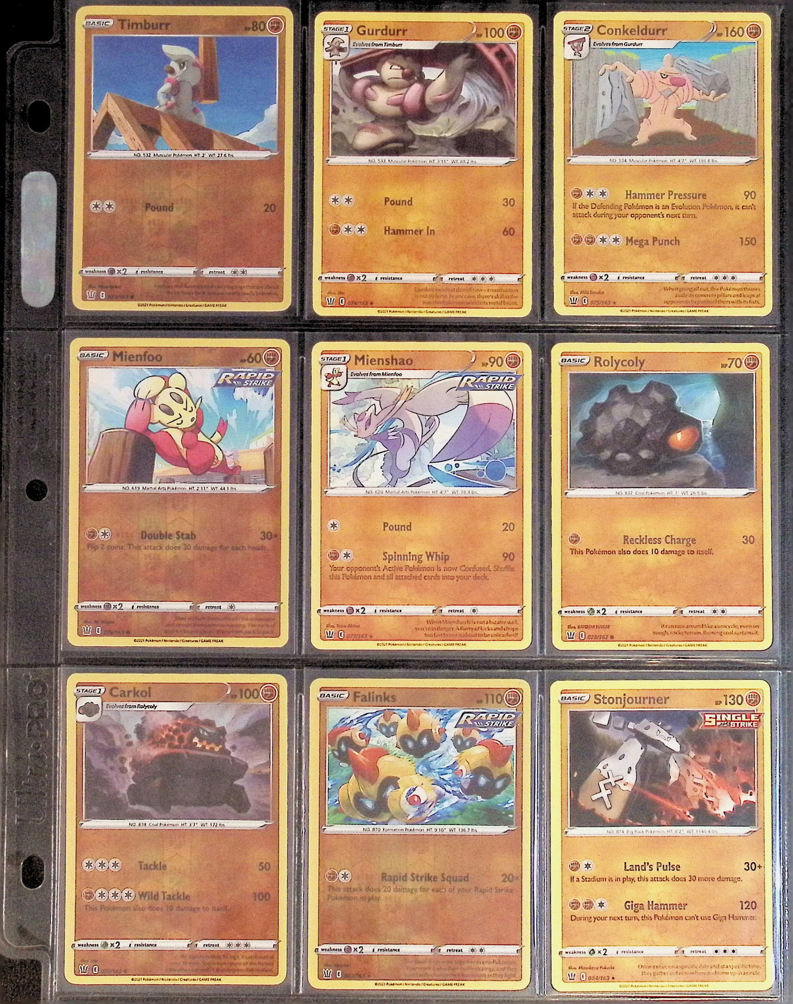 9 Card Sheet - 2021 Pokemon Battle Styles Trading Game Cards, See Photos (1 of 2)