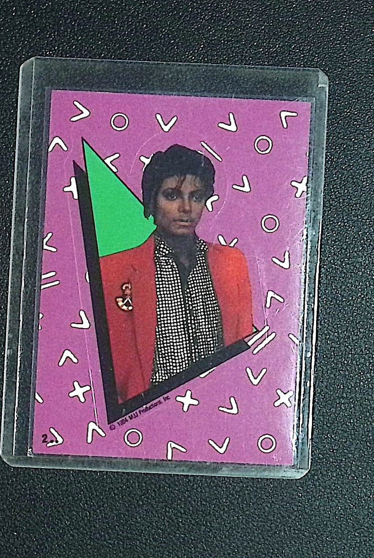 1984 MJJ Productions Michael Jackson Sticker Card #2 (1 of 2)