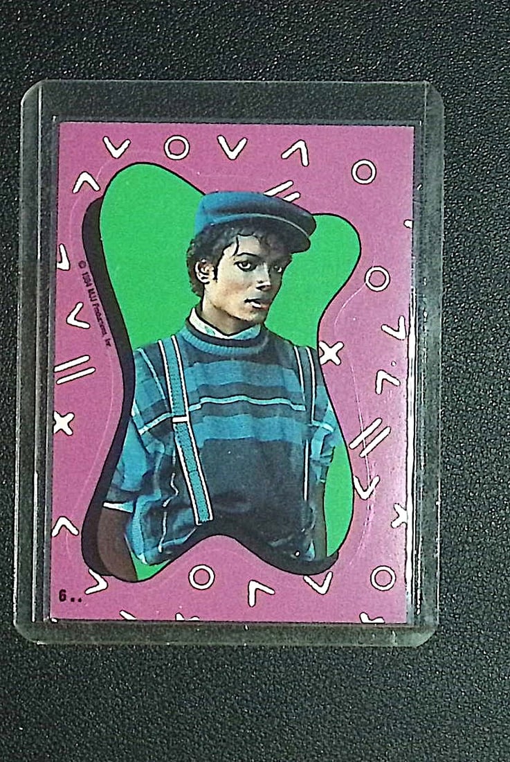 1984 MJJ Productions Michael Jackson Sticker Card #6 (1 of 2)