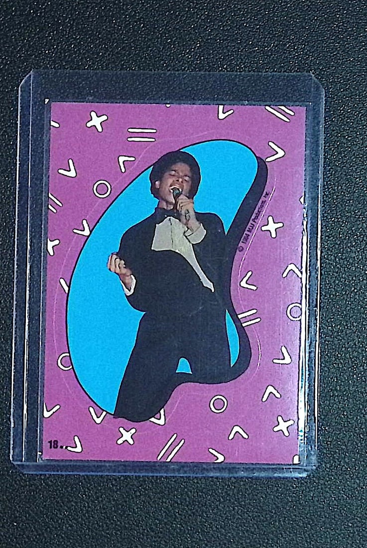 1984 MJJ Productions Michael Jackson Sticker Card #18 (1 of 2)