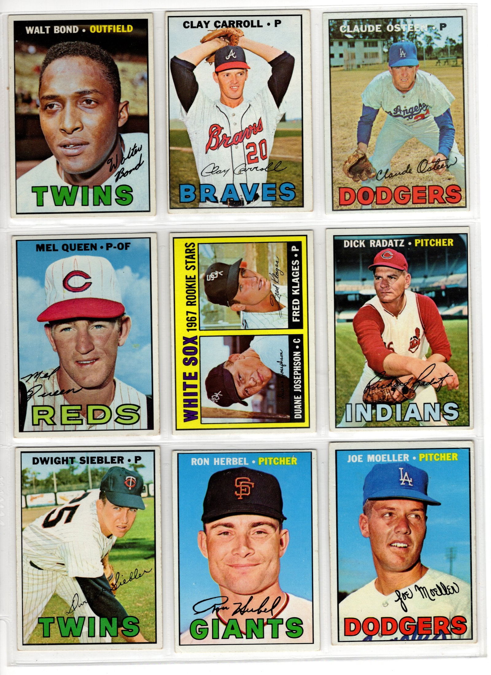 Lot of 9 1967 Topps Vintage Baseball Cards. All Different, See Pictures for Cards/Condition (1 of 2)