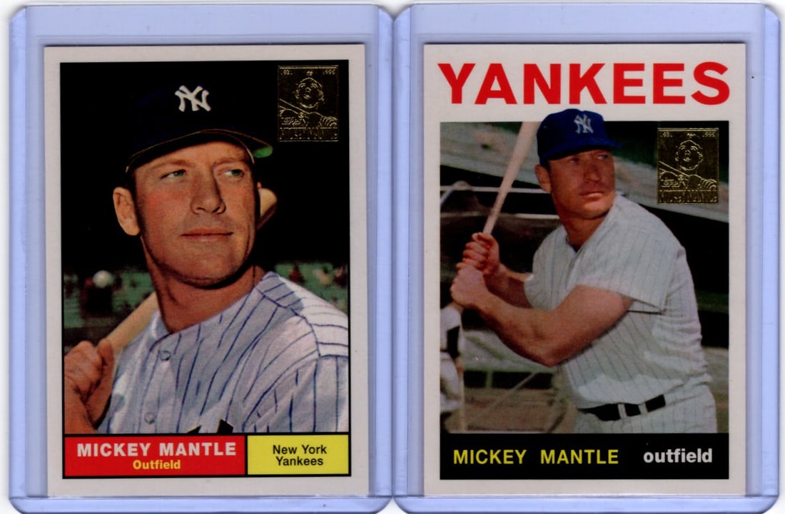 Lot of 2 Mickey Mantle 1996 Topps Commemorative Set Cards (1 of 2)