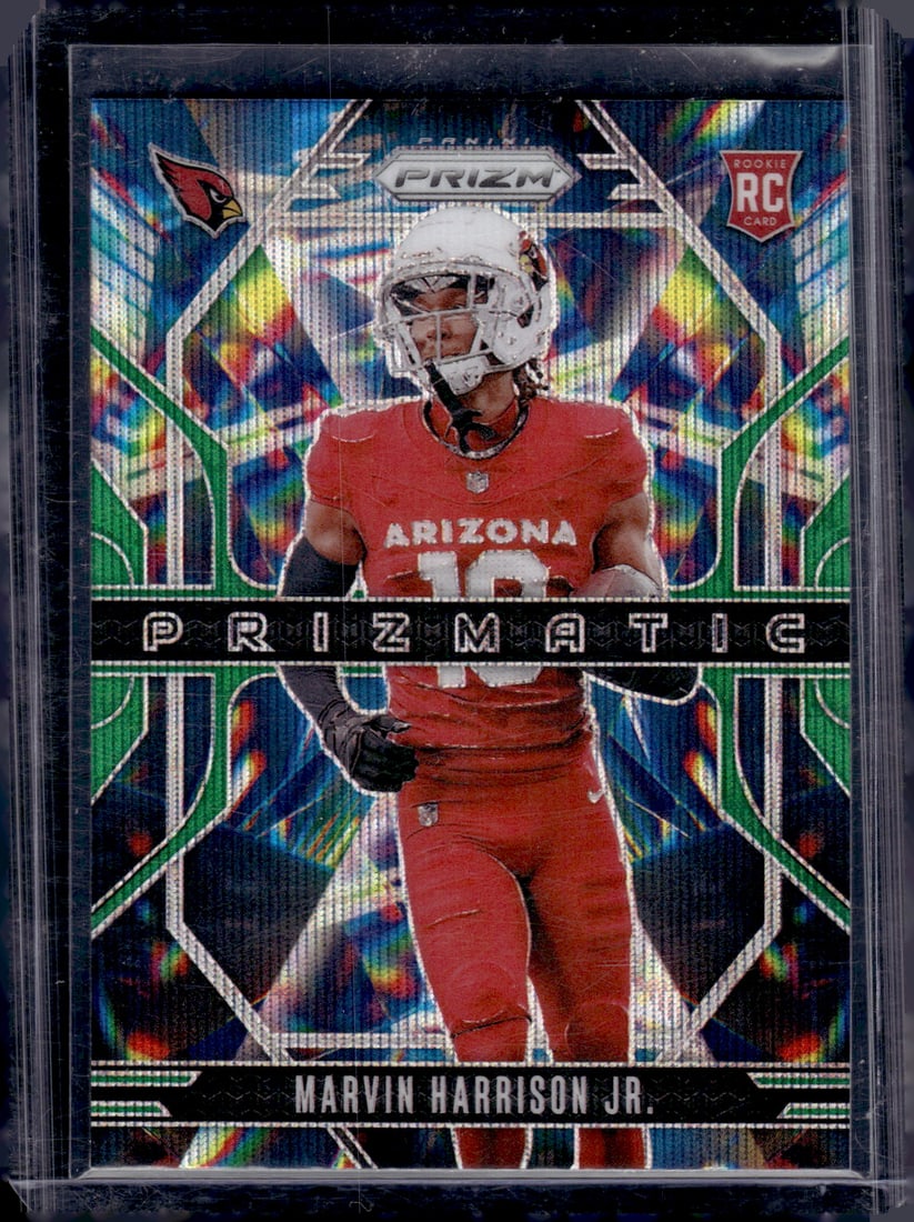 Marvin Harrison Jr. Rookie Card Prizmatic Green Wave 2024 Panini Prizm #12 Cardinals (1 of 2)