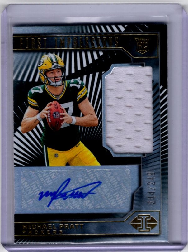 Michael Pratt Rookie Patch Auto /249 2024 Illusions #105 Green Bay Packers (1 of 2)