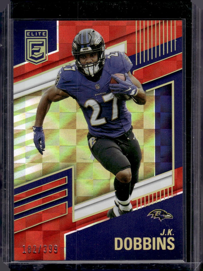 JK Dobbins Red /399 2022 Donruss Elite #64 (1 of 2)