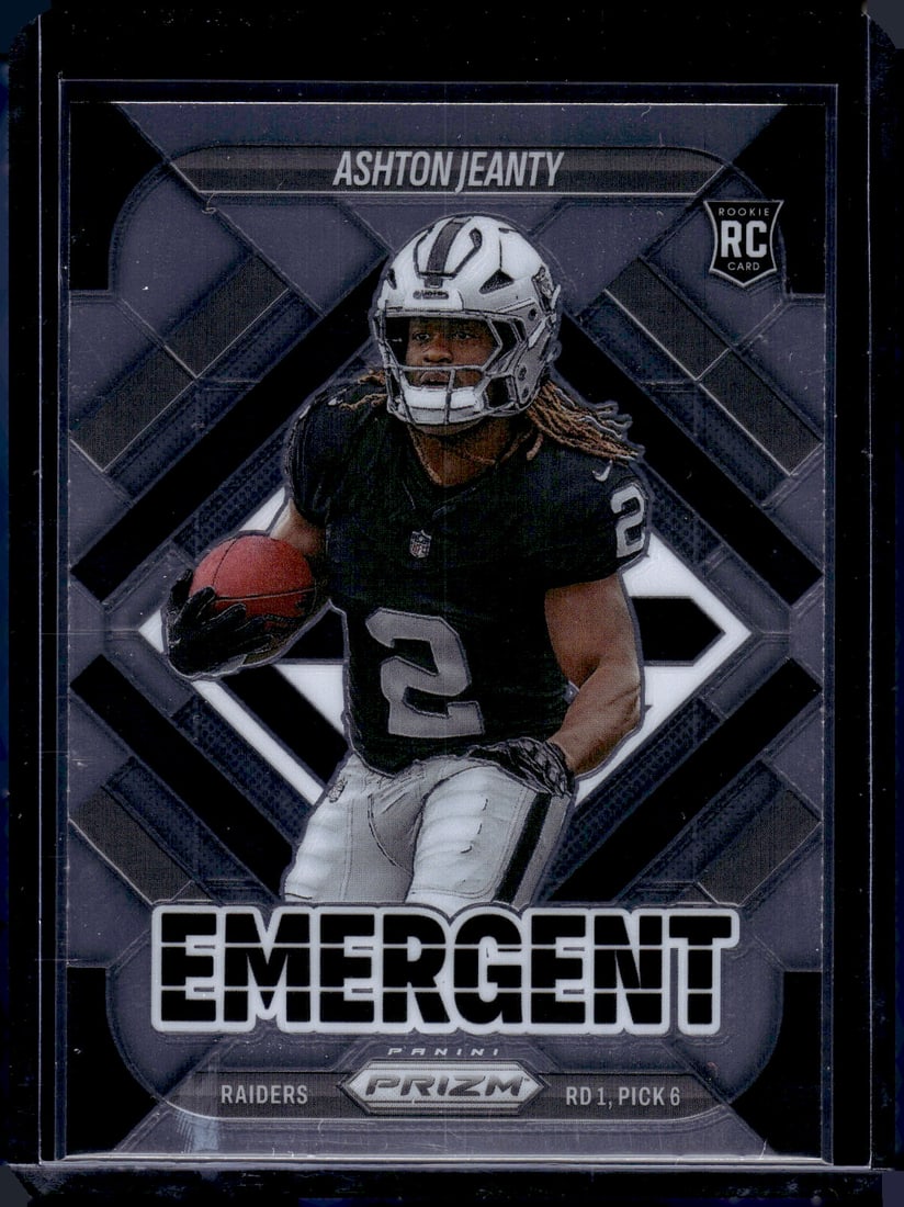 Ashton Jeanty Rookie Card Emergent 2025 Panini Prizm #10 Las Vegas Raiders (1 of 2)