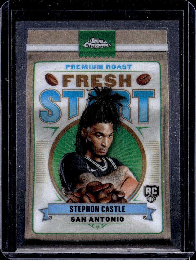 Stephon Castle Rookie Card Fresh Start 2024-25 Topps Chrome #FS-3 San Antonio Spurs (1 of 2)