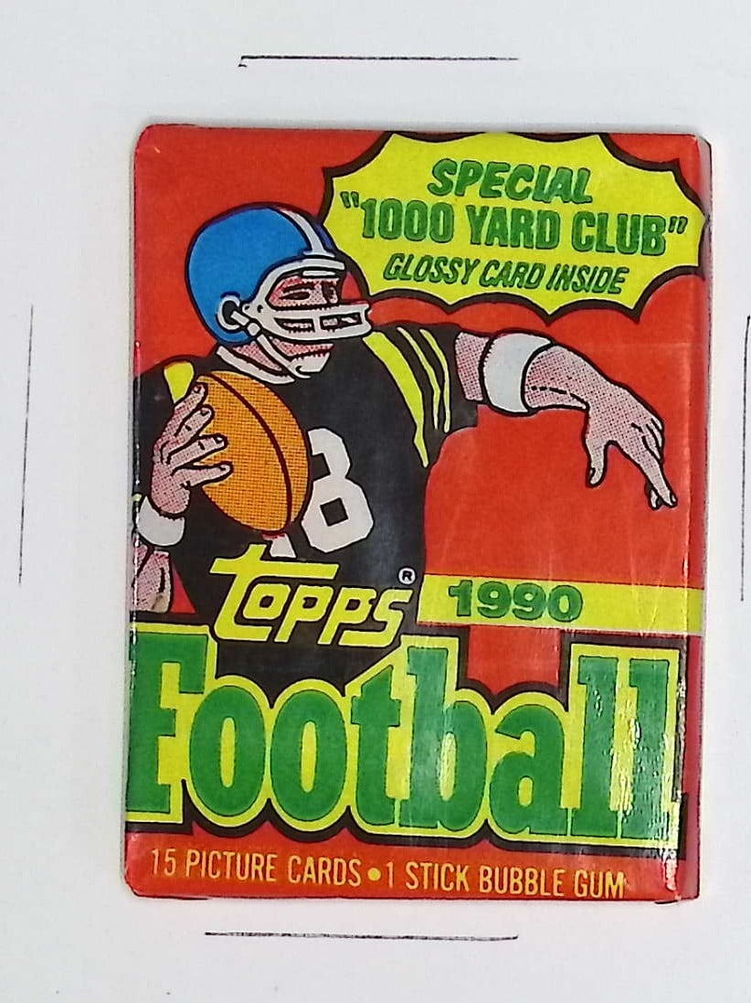 1990 Series 1 Topps Football Card Retail Box Wax Pack - Deion Sanders Rookie Card (1 of 1)