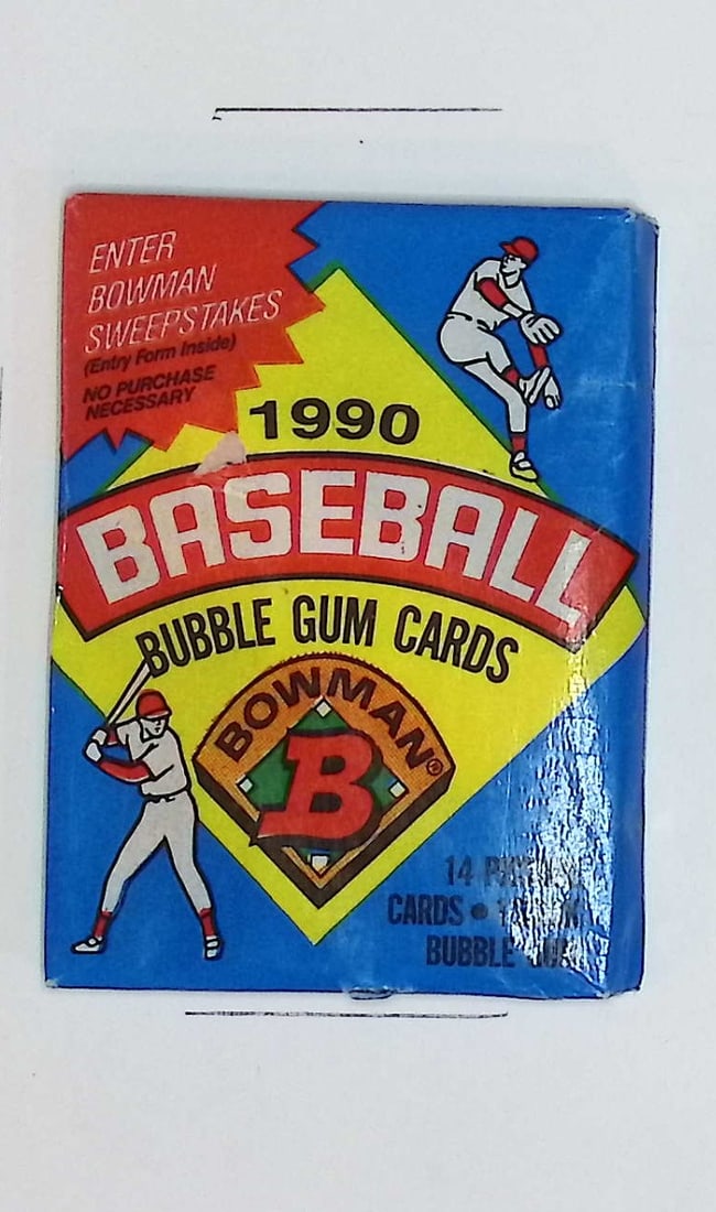 1990 Bowman Vintage Baseball Cards Retail Box Wax Pack Sports Cards MLB Trading Cards (1 of 1)