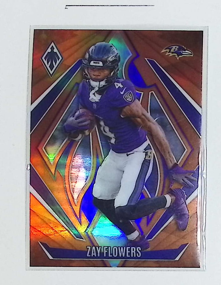 Zay Flowers Orange Parallelo 2024 Panini Phoenix #150 Baltimore Ravens (1 of 2)