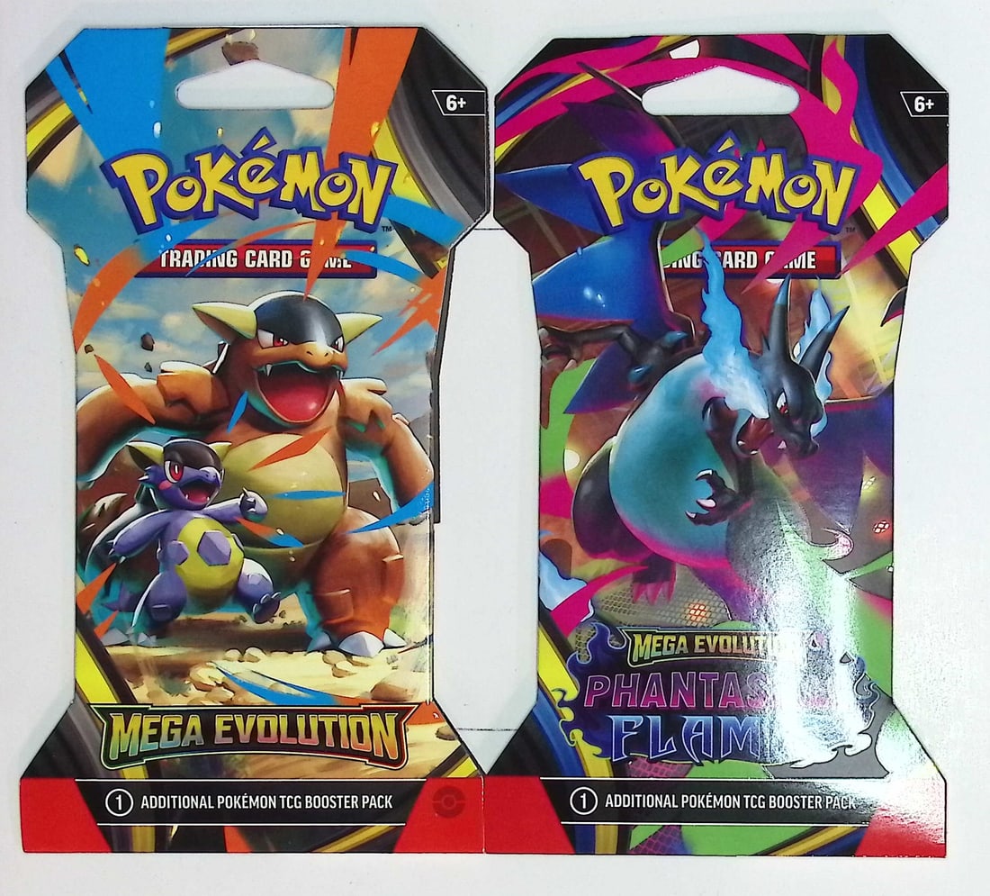 2 COUNT: 1 - 2025 Pokemon Mega Evolutions Booster Pack & 1 - 2025 Phantasmal Flames Booster Pack (1 of 2)