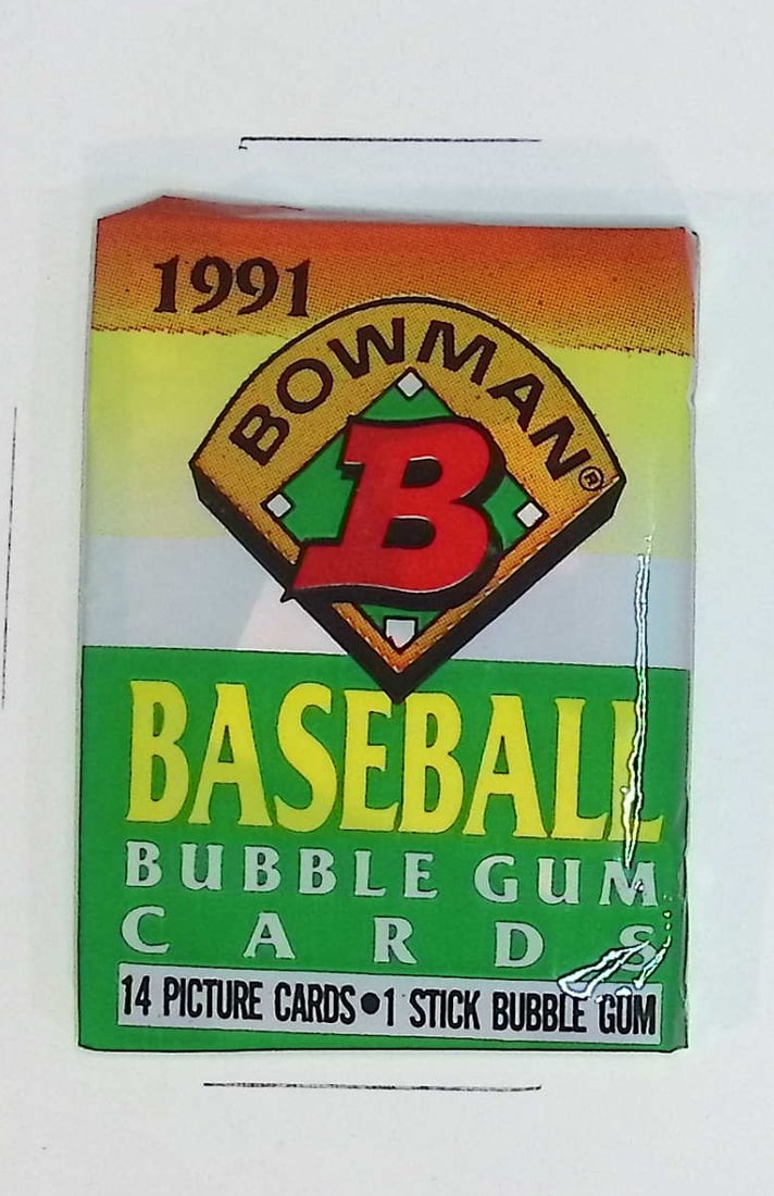 1991 Bowman Vintage Baseball Cards Retail Box Wax Pack Sports Cards MLB Trading Cards (1 of 1)