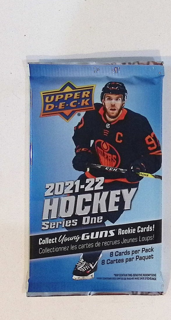 2021-22 Upper Deck Series 1 Hockey Card Factory Sealed Retail Box Pack - Young Guns Rookie Cards (1 of 1)