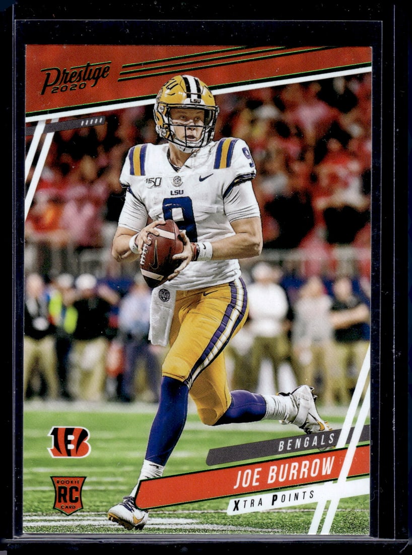 Joe Burrow Rookie Card Green 2020 Panini Prestige #258 LSU Tigers, Bengals (1 of 2)