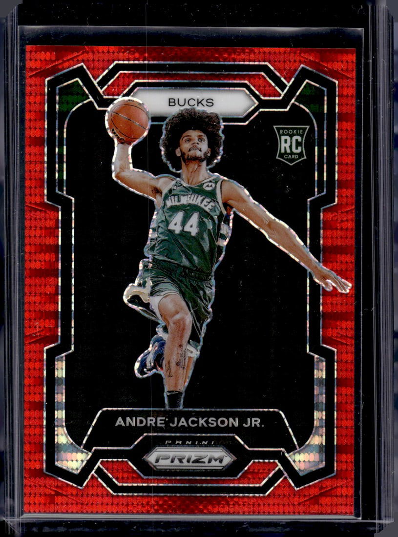 Andre Jackson Rookie Card Red Seismic /299 2023-24 Panini Prizm #131 Bucks (1 of 2)