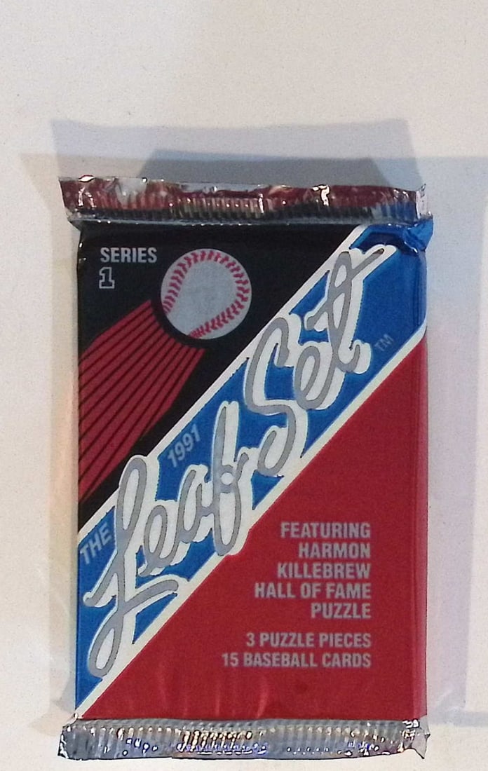 1991 Leaf Set Series 1 Baseball Retail Box Wax Pack - Featuring Harmon Killebrew HOF Puzzle: Leaf MLB Baseball Trading & Sports Cards & Memorabilia, Chipper Jones, Ken Griffey, Jr., Frank Thomas, Bo Jackson, Cal Ripken, Nolan Ryan, Craig Biggio Rookie Card, Dwight Gooden, Rickey Henderson, Pa