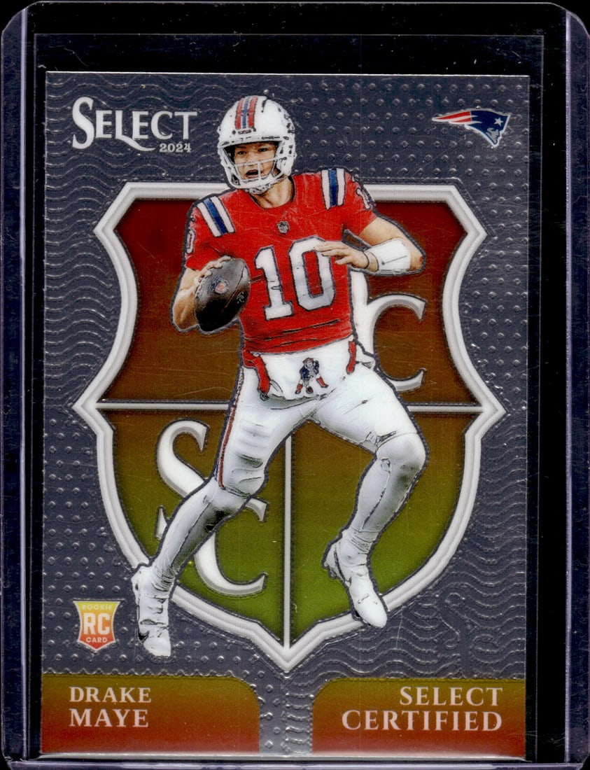 Drake Maye Rookie Card Select Certified 2024 Select #3 New England Patriots (1 of 2)