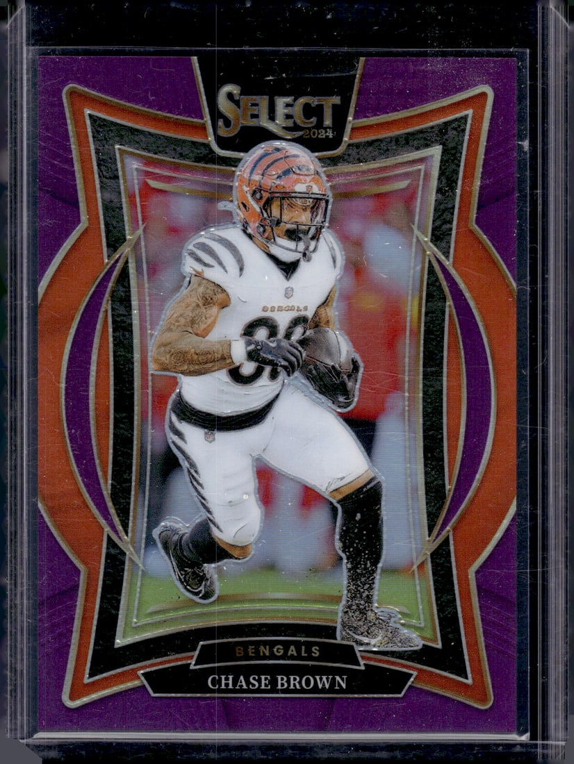 Chase Brown Purple Prizm /75 2024 Select #18 Cincinnati Bengals (1 of 2)