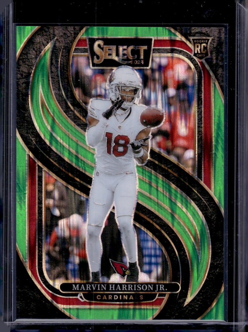 Marvin Harrison Jr. Rookie Card Neon Green Shock Prizm /499 2024 Select #115 Cardinals (1 of 2)