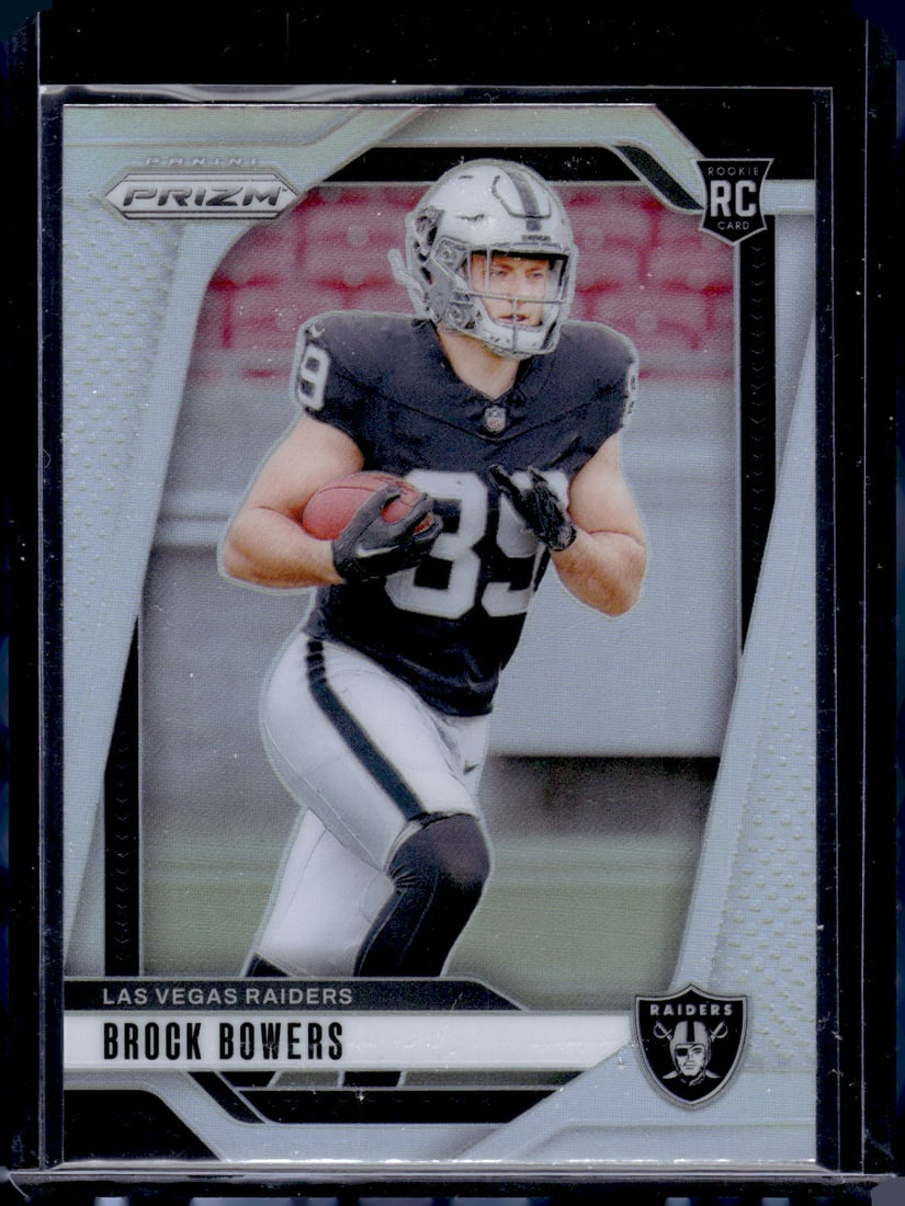Brock Bowers Rookie Card Silver Prizm 2024 Panini Prizm #315 Las Vegas Raiders (1 of 2)