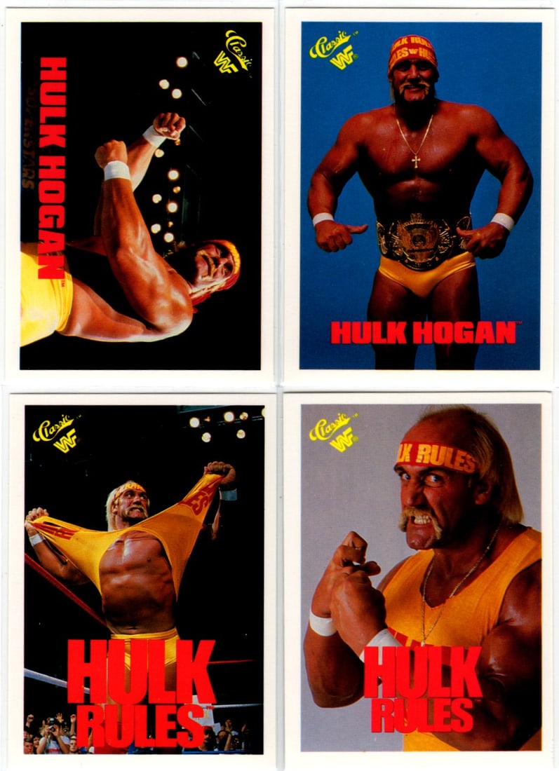 Lot of 4 Hulk Hogan Wrestling Cards 1990 Classic WWF. All Different, See Pictures (1 of 2)