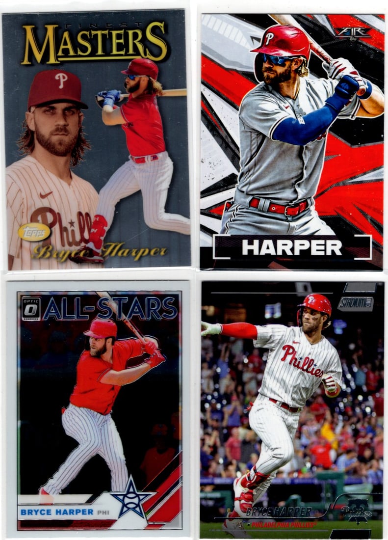 Lot of 4 Bryce Harper Baseball Cards. All Different, See Pictures (1 of 2)