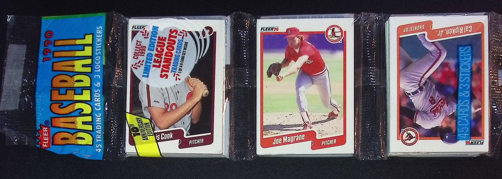 1990 Fleer Baseball Series 1 RACK PACK Cal Ripken, Jr. on Front, Vintage Sports Cards MLB Trading (1 of 2)