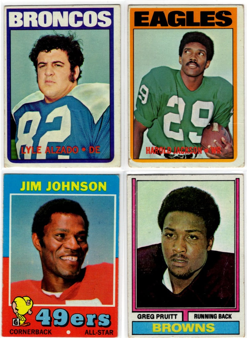 Lot of 4 Early 1970s Topps Vintage Football Cards. All Different, See Pictures for Condition (1 of 2)
