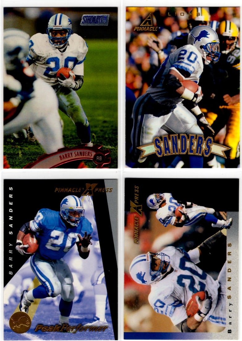 Lot of 4 1997 Barry Sanders Football Cards. All Different, See Pictures (1 of 2)