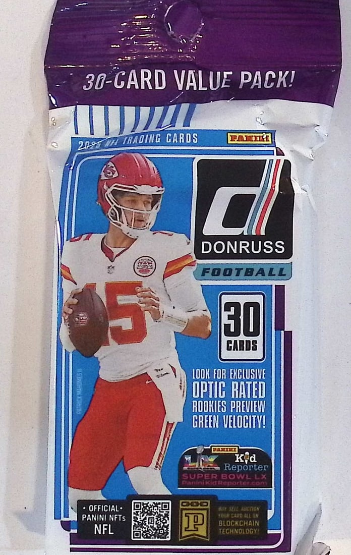 2025 Donruss Football HANGER VALUE FAT PACK - Cam Ward, Emeka Egbuka, Ashton Jeanty, Travis Hunter, (1 of 1)