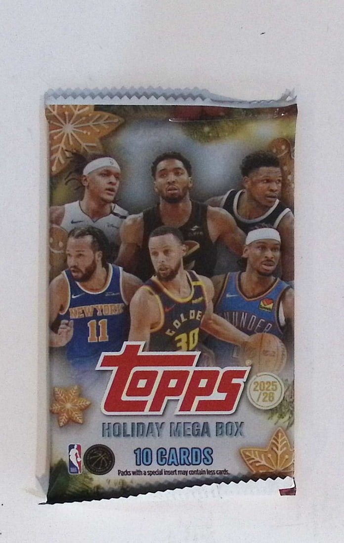 2025-26 Topps Basketball Card HOLIDAY MEGA BOX PACK - RC'S: Cooper Flagg, Kon Kneuppel, VJ Edgecombe (1 of 1)