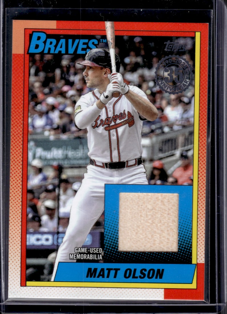 Matt Olson Game Used Bat Patch 2025 Topps #90RU-MO Atlanta Braves (1 of 2)