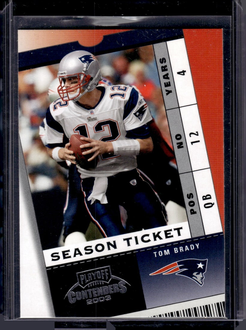 Tom Brady Season Ticket 2003 Playoff Contenders #22 New England Patriots (1 of 2)