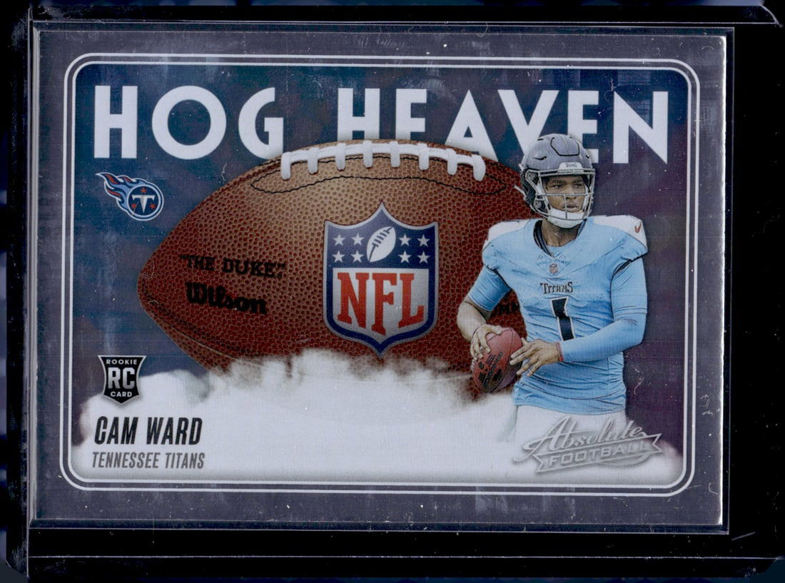 Cam Ward Rookie Card Hog Heaven 2025 Absolute #HH-CWD Tennessee Titans: Panini Select, Prizm, Mosaic, Contenders, Zenith, Phoenix, Illusions, Absolute, Rookie NFL Sports Trading Cards, SP, SSP, Cards, Football Cards for Sale Near Me, Superbowl & Hall of Fame Player Cards,