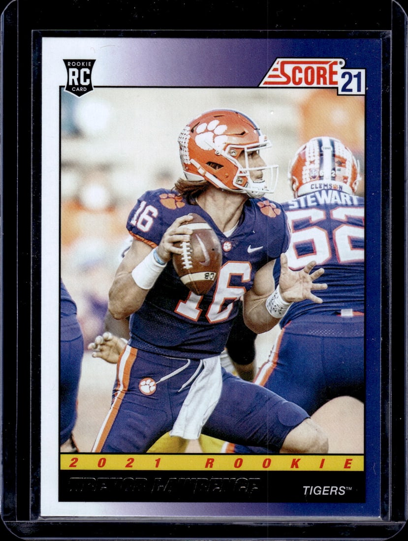 Trevor Lawrence Rookie Card 2021 Score #TB1 Clemson Tigers, Jacksonville Jaguars (1 of 2)
