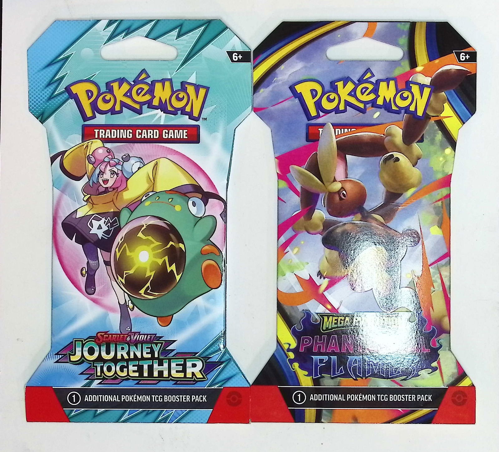 2 COUNT: 1 - 2025 Pokemon Journey Together Booster Pack & 1 - 2025 Phantasmal Flames Booster Pack (1 of 2)