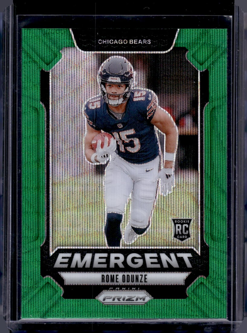 Rome Odunze Rookie Card Emergent Green Wave Prizm 2024 Mosaic #11 Bears: Panini Select, Prizm, Mosaic, Contenders, Zenith, Phoenix, Illusions, Absolute, Rookie NFL Sports Trading Cards, SP, SSP, Cards, Football Cards for Sale Near Me, Superbowl & Hall of Fame Player Cards,