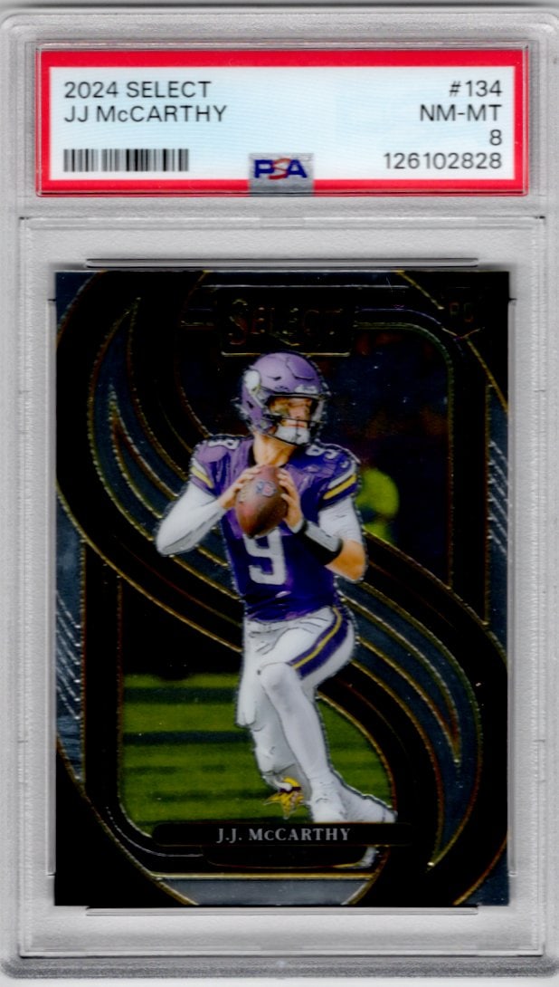 JJ McCarthy Rookie Card 2024 Select #134 PSA 8 Minnesota Vikings (1 of 2)