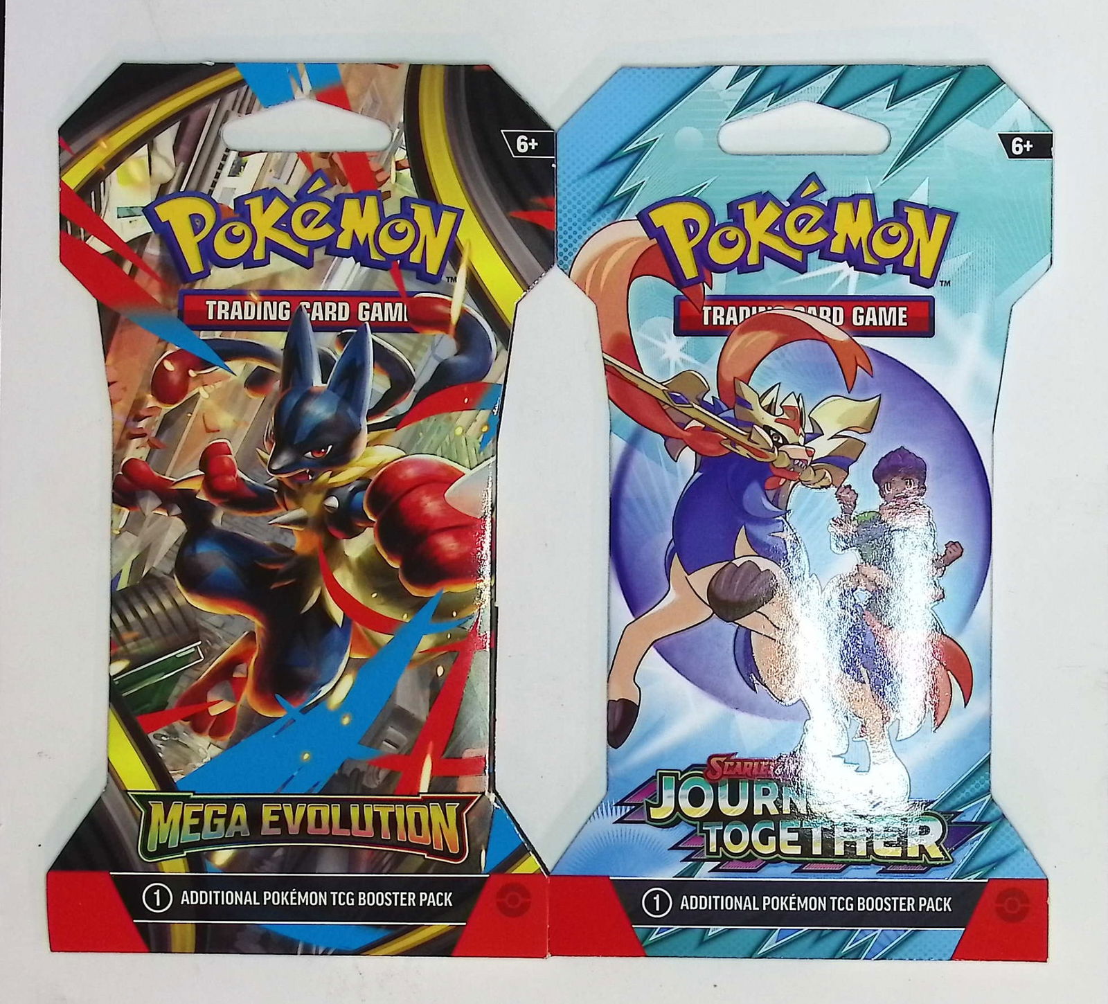 2 COUNT: 1 - 2025 Pokemon Journey Together Booster Pack & 1 - 2025 Mega Evolutions Booster Pack (1 of 2)