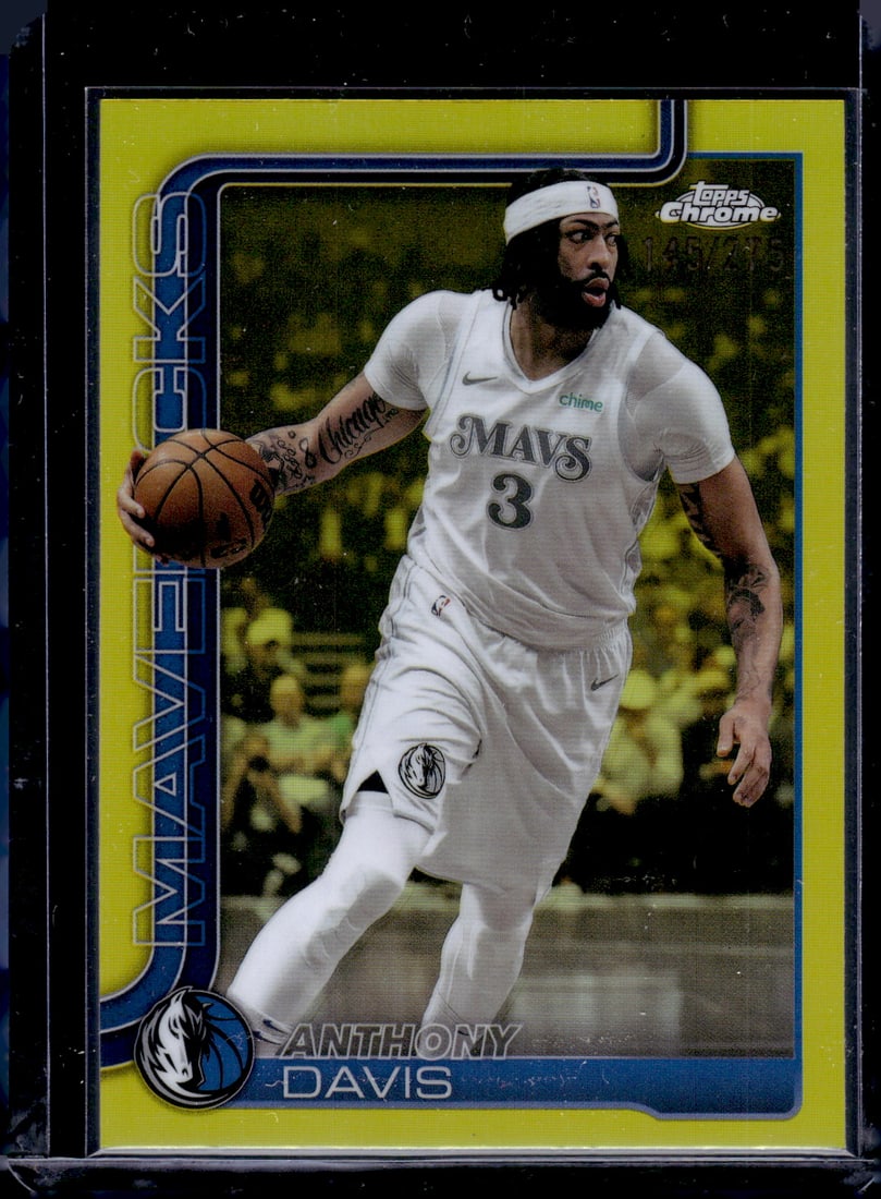 Anthony Davis Yellow Refractor /275 2025-26 Topps Chrome #96 Dallas Mavericks (1 of 2)