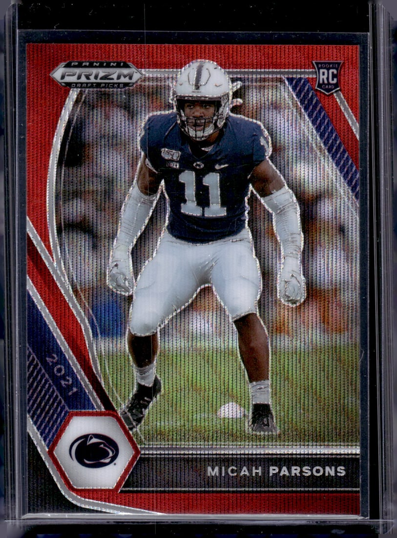 Micah Parsons Rookie Card Red Wave Prizm 2021 Draft Picks #136 Penn State (1 of 2)
