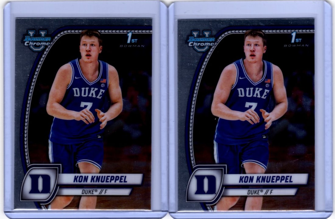 Lot of 2 Kon Knueppel 1st Bowman Chromes 2025 Bowman U Chrome #48 (1 of 2)