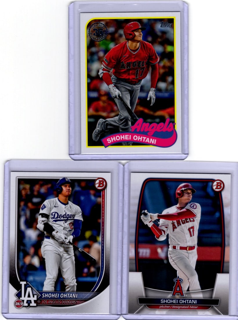 Lot of 3 Shohei Ohtani Baseball Cards. Topps & Bowman, All Different, See Pictures (1 of 2)