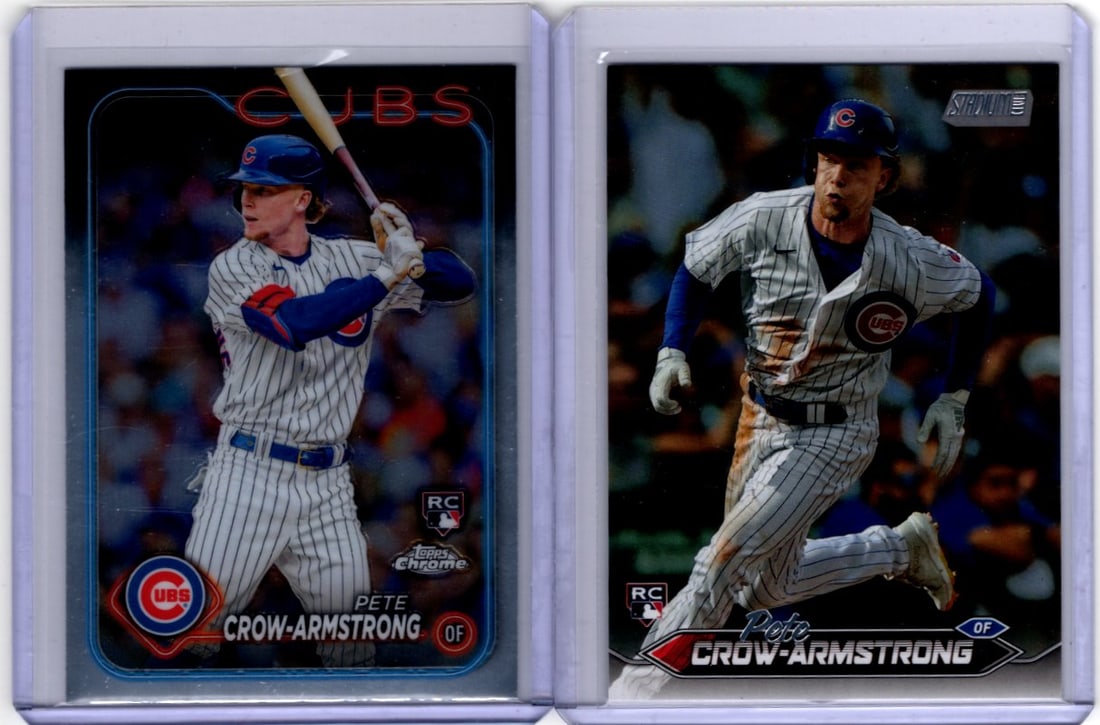 Lot of 2 Pete Crow-Armstrong Rookie Cards. Topps Chrome #16 & Stadium Club #29 Cubs (1 of 2)
